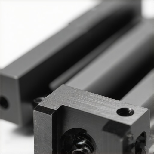 Titanium Camera Stabilizer Close-up of a premium titanium stabilization rail for cameras