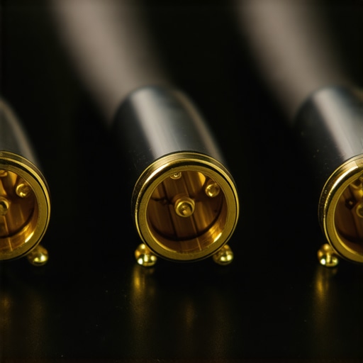 Cross-sectional view of XLR cable showing shielding layers and gold-plated contacts.