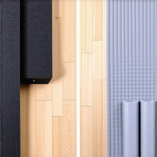 Acoustic Foam vs Moving Blanket Comparison Side-by-side view showing the thickness of acoustic foam compared to a heavy moving blanket.