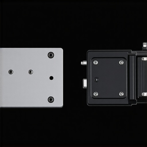 Comparison between a durable aluminum V-mount locking plate and a broken budget plastic mount.
