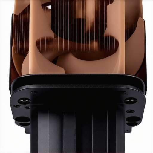 Close up of a high-end silent fan using silicone mounts to reduce noise in a creator rig.