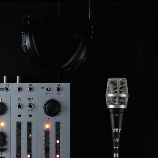 A budget-friendly metal audio interface being used in a professional home studio setup with an XLR microphone and headphones.