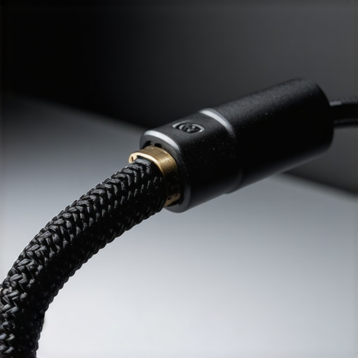A thick HDMI cable being tested for fitment within the magnetic cage shroud.