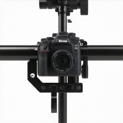 Budget 15mm Camera Rail System Close-up Close-up of aluminum rods and baseplate for a budget camera rig