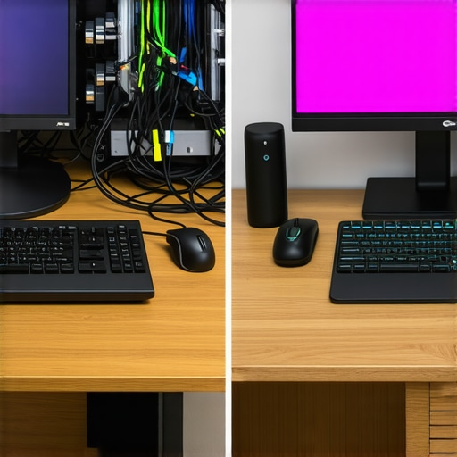 Budget DIY Setup vs Professional Hardware Switcher Comparison between a budget multicam setup with USB dongles and a professional studio rig with a hardware switcher.