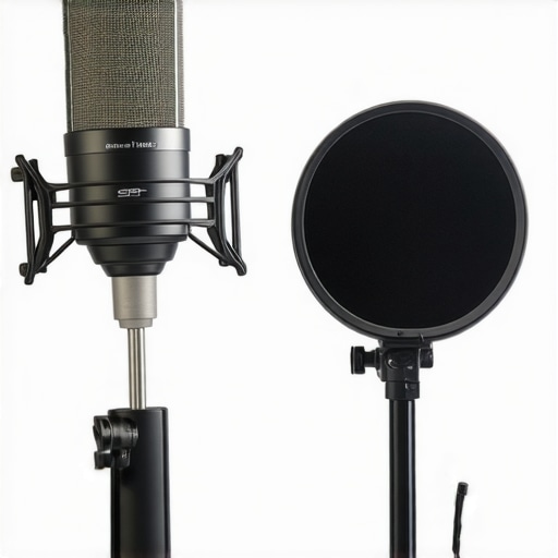 Comparison between a cheap foam isolation shield and a high-end professional reflection filter for vocal recording.