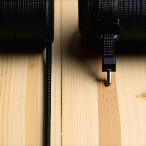 Budget vs Premium Cable Straps Close-up comparison of two different types of hook-and-loop cable management straps for studio use.