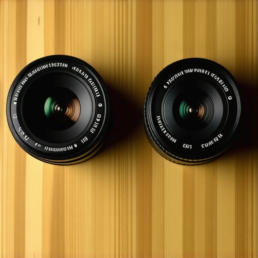 A visual comparison showing the build quality difference between a budget prime lens and a professional lens