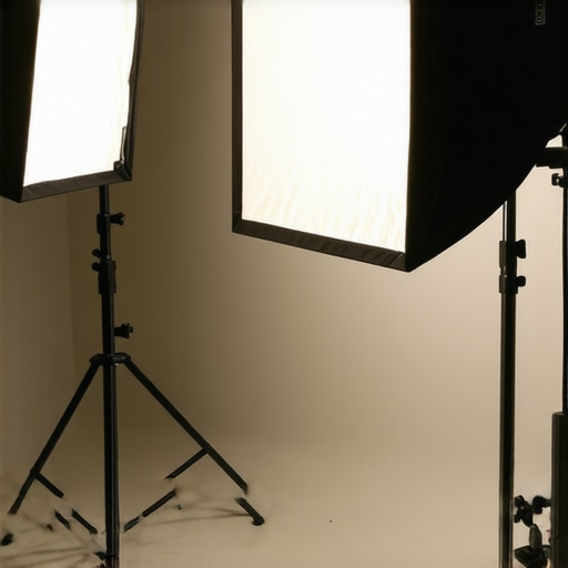 Professional studio lighting setup with COB LED and softbox