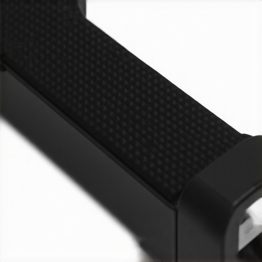 Close-up of textured rubber anti-slip pad compressed between camera body and tripod plate