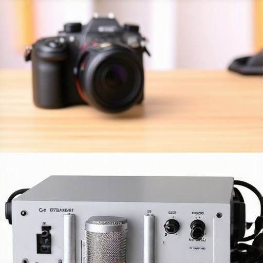Camera Audio Settings vs External Hardware Preamp Comparison of internal camera audio filters and external hardware processors in a studio setting.