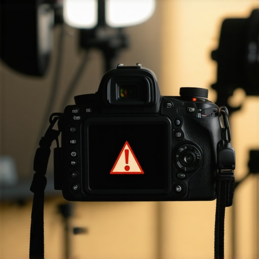 A mirrorless camera displaying an overheating warning during a heavy-duty video recording session.