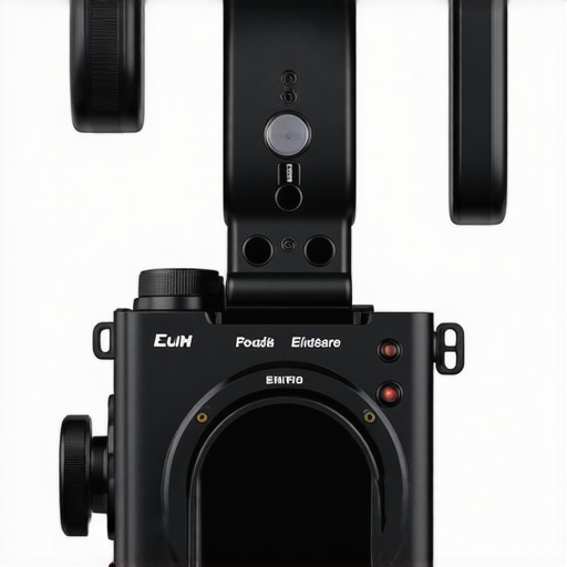 A detailed view of the aluminum frame and mounting threads on a budget camera cage.