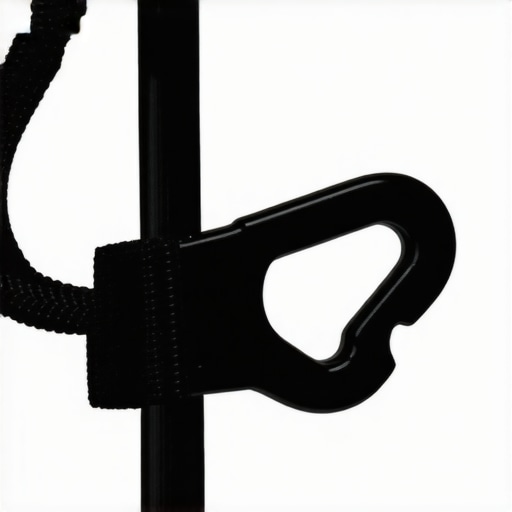 Detailed view of heavy-duty hook and loop fastener securing a studio power cable.