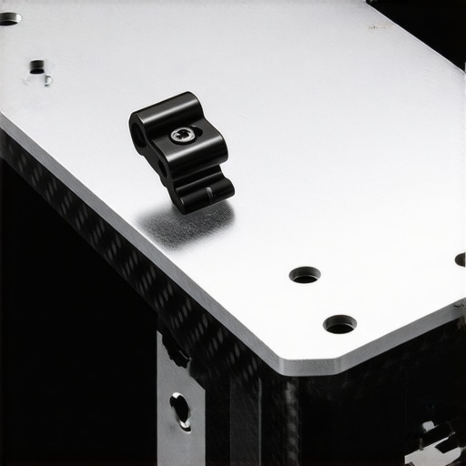 Close-up of the $22 CNC-machined V-mount plate A sturdy metal V-mount battery plate mounted on 15mm camera rails.