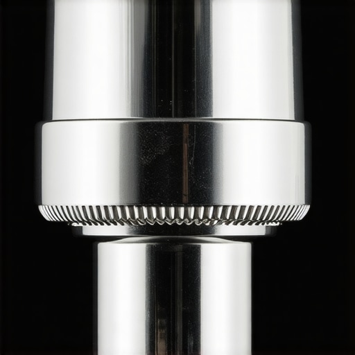 Macro view of a high-quality metal microphone stand adapter
