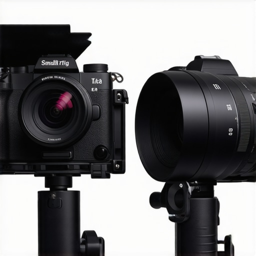 Side-by-side comparison of SmallRig 2660 and Tilta Mini matte boxes on cinema rigs.