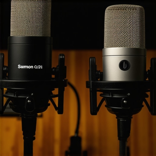 Comparing the Samson Q2U and Audio-Technica ATR2100x-USB A side-by-side visual comparison of the Samson Q2U and Audio-Technica ATR2100x microphones.