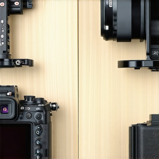 A side-by-side shot showing a generic $25 camera cage next to a premium branded cage with identical accessories mounted.