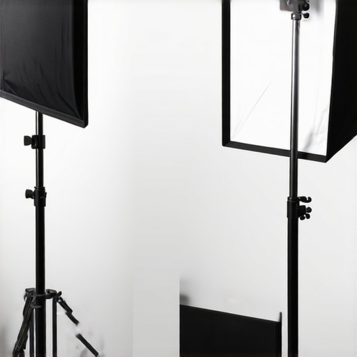Comparison of Desk-Mounted Lighting vs. Traditional Softboxes Side-by-side view showing space saved by using desk-mounted LED panels in a small creator studio.