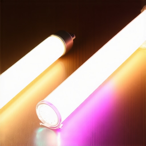 Side-by-side view of Godox, Aputure, and Nanlite LED tube lights on a table