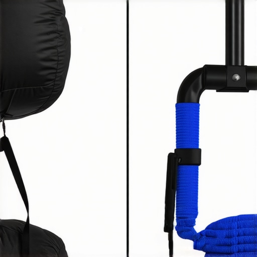 A visual comparison showing the spatial efficiency of using ankle weights compared to bulky traditional sandbags on studio lighting stands.