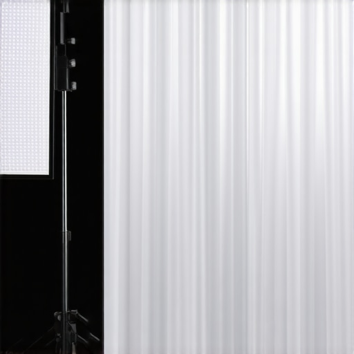 A visual comparison of light spread between a small softbox and a large DIY shower curtain diffuser.