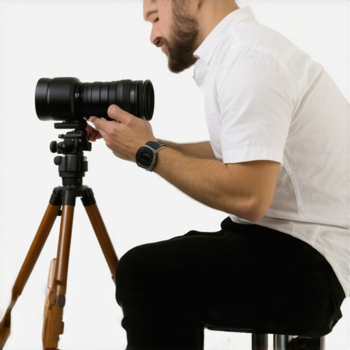 Creator leaning toward camera lens to show professional posture