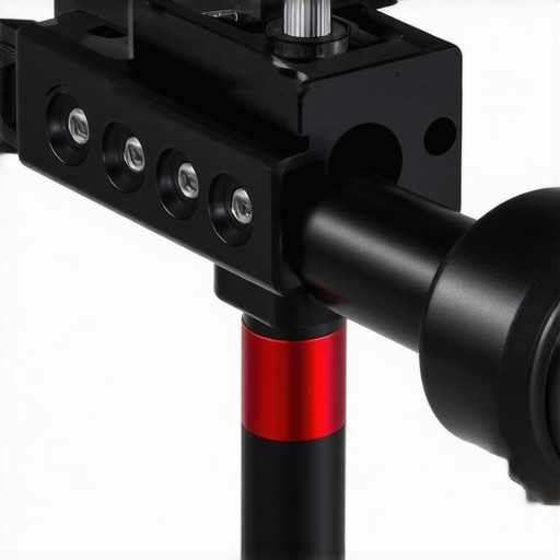 Close-up of a budget aluminum NATO handle showing cold shoe and ARRI-style mounting points.