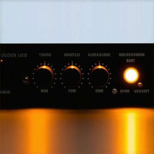 Macro shot of a budget audio interface showing gain controls and signal indicators