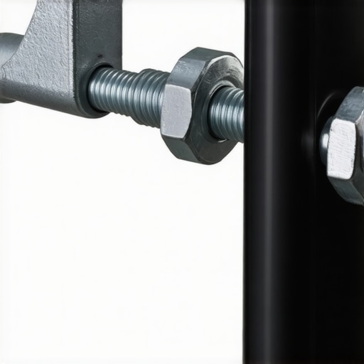 Detailed view of the universal studio crab clamp A metal camera clamp with multiple threaded holes mounted on a studio stand.