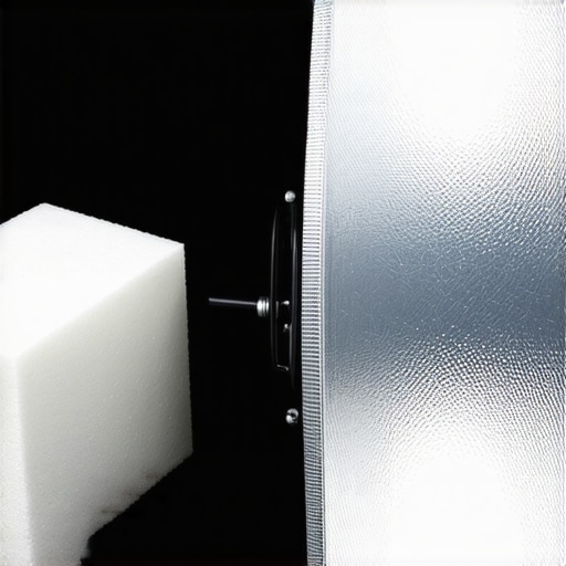 A visual comparison between a portable foam isolation cube and a traditional metal microphone reflection shield for home studios.