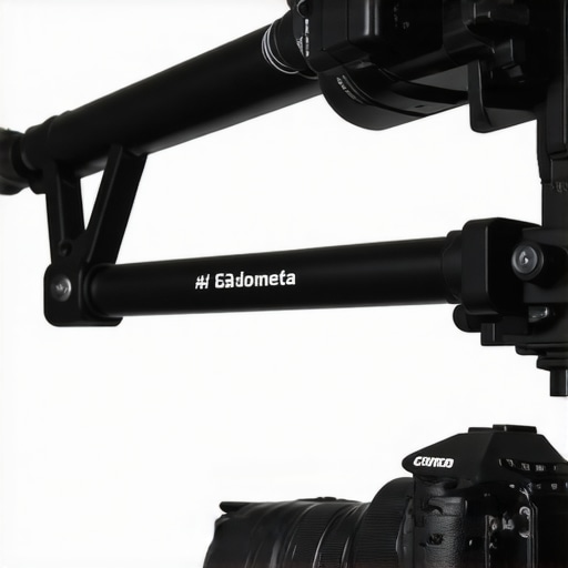 Aluminum friction arm holding a wireless receiver on a camera rig