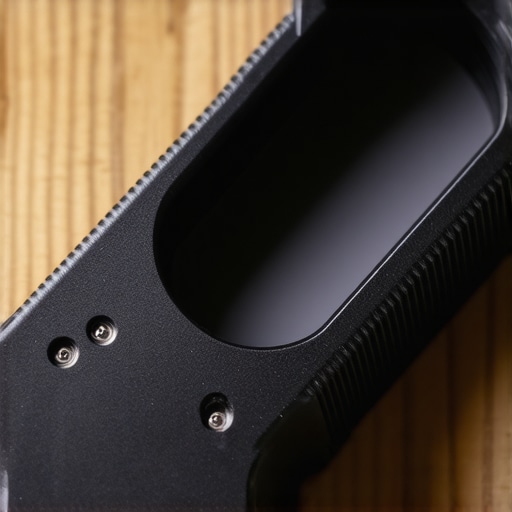 Close-up shot showing the aluminum texture and slider tracks of an offset camera plate.