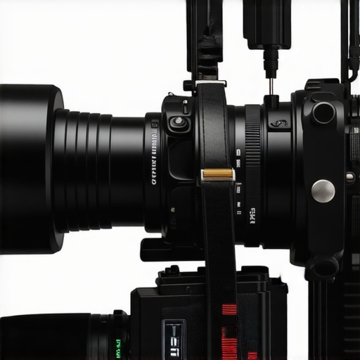 High-End V-Mount Power Setup Professional camera rig with V-mount battery and cable management