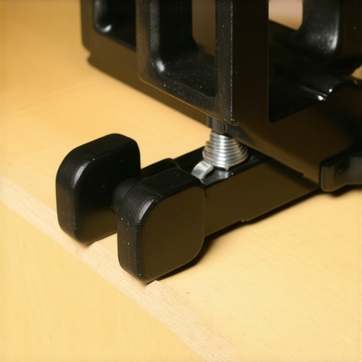 Industrial Build Quality of the Metal Super Clamp Close-up of a metal camera clamp on a wooden desk showing rubber pads and steel screw
