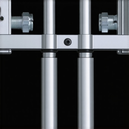 A close-up view of the mechanical tension screw on a high-end monitor arm showing the build quality.