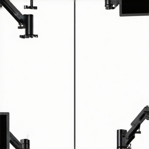 A visual comparison showing the structural differences between heavy-duty and standard monitor mounts.