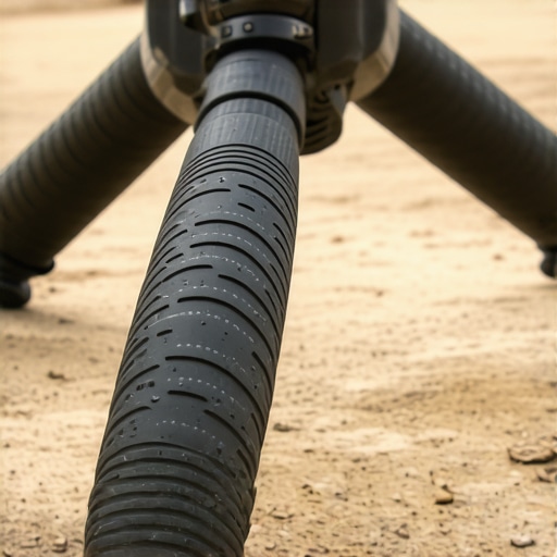 A close-up view of the tension fit mechanism on the $12 tripod mud feet.