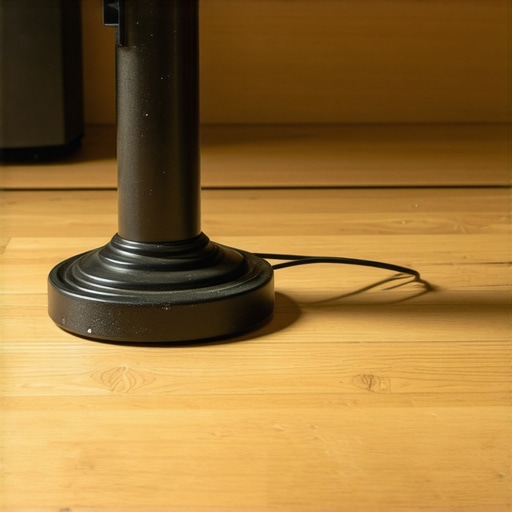 Low Profile Heavy Duty Studio Base Professional low profile cast iron base for studio lighting on hardwood floor