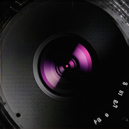 Close up of the distance scale and markings on a professional manual focus lens.