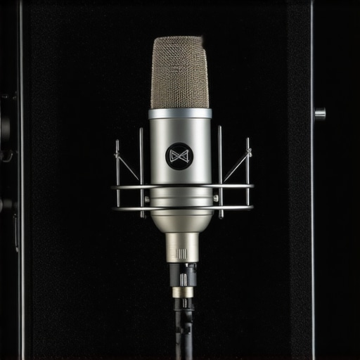 Professional microphone isolation shield showing vented back and mounting hardware