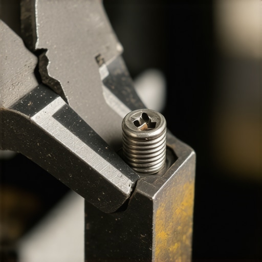Close up of extraction pliers removing a stripped camera screw