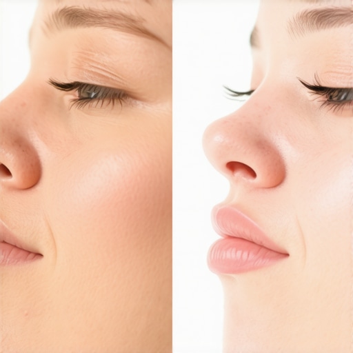 Mirror reflection vs no fill light comparison Visual comparison of a creator's face with and without using a mirror as a fill light in a studio setting.