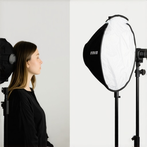 Mirror vs Reflector Lighting Comparison Visual comparison between specular mirror reflection and soft cloth reflector fill light in a home studio.