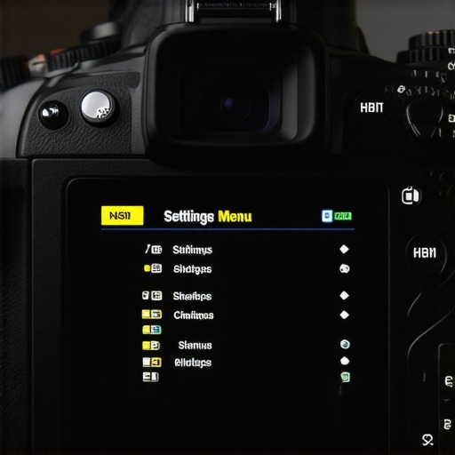 A close-up view of a camera LCD screen displaying complex digital video settings.
