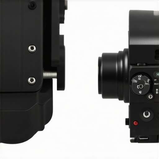 NATO Rail vs Cold Shoe Comparison Close-up showing the physical differences between a NATO rail and a standard cold shoe mount for camera rigs.