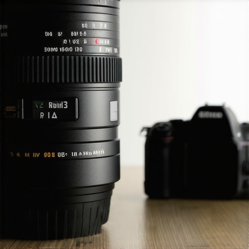 Close-up of a budget camera lens with a worn plastic bayonet mount showing structural imperfections.
