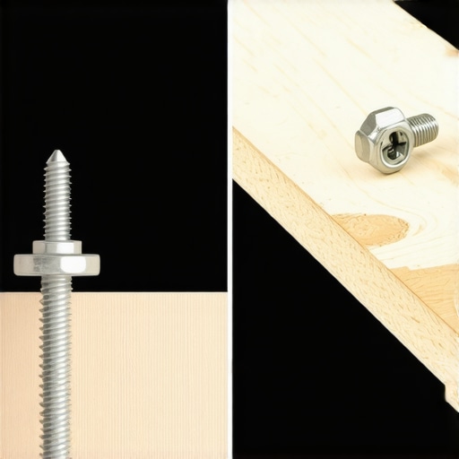 Plywood Mounting vs Drywall Anchors Comparison Close up comparison of a heavy duty lag bolt in plywood versus a standard drywall toggle bolt.