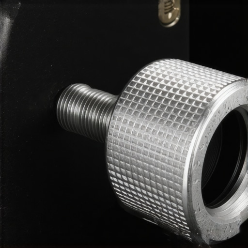 Close-up of a high-quality stainless steel thread adapter being installed into a metal camera rig.